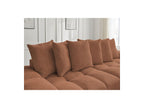 Anakin - Sofá recto fijo de 3 plazas - Tejido bouclé - 6 cojines
