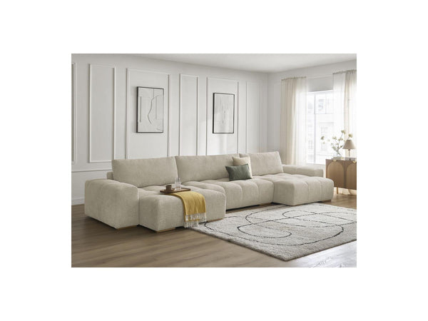Anakin - Fixed Panoramic Sofa - Bouclé Fabric - 3 Cushions
