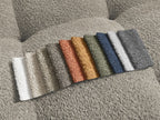Anakin - Canapé Panoramique Fixe - Tissu Bouclette - 3 Coussins