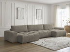 Anakin - Canapé Panoramique Fixe - Tissu Bouclette - 3 Coussins