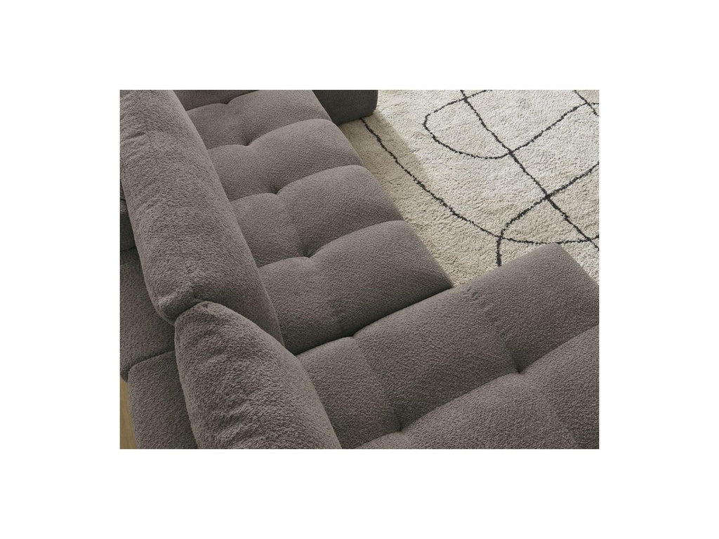 Anakin - Canapé Panoramique Fixe - Tissu Bouclette - 3 Coussins