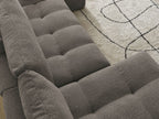 Anakin - Canapé Panoramique Fixe - Tissu Bouclette - 3 Coussins