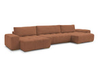 Anakin - Canapé Panoramique Fixe - Tissu Bouclette - 3 Coussins