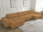Anakin - Canapé Panoramique Fixe - Tissu Bouclette - 3 Coussins