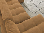 Anakin - Canapé Panoramique Fixe - Tissu Bouclette - 3 Coussins