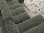 Anakin - Canapé Panoramique Fixe - Tissu Bouclette - 3 Coussins