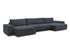 Anakin - Canapé Panoramique Fixe - Tissu Bouclette - 3 Coussins