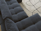 Anakin - Canapé Panoramique Fixe - Tissu Bouclette - 3 Coussins