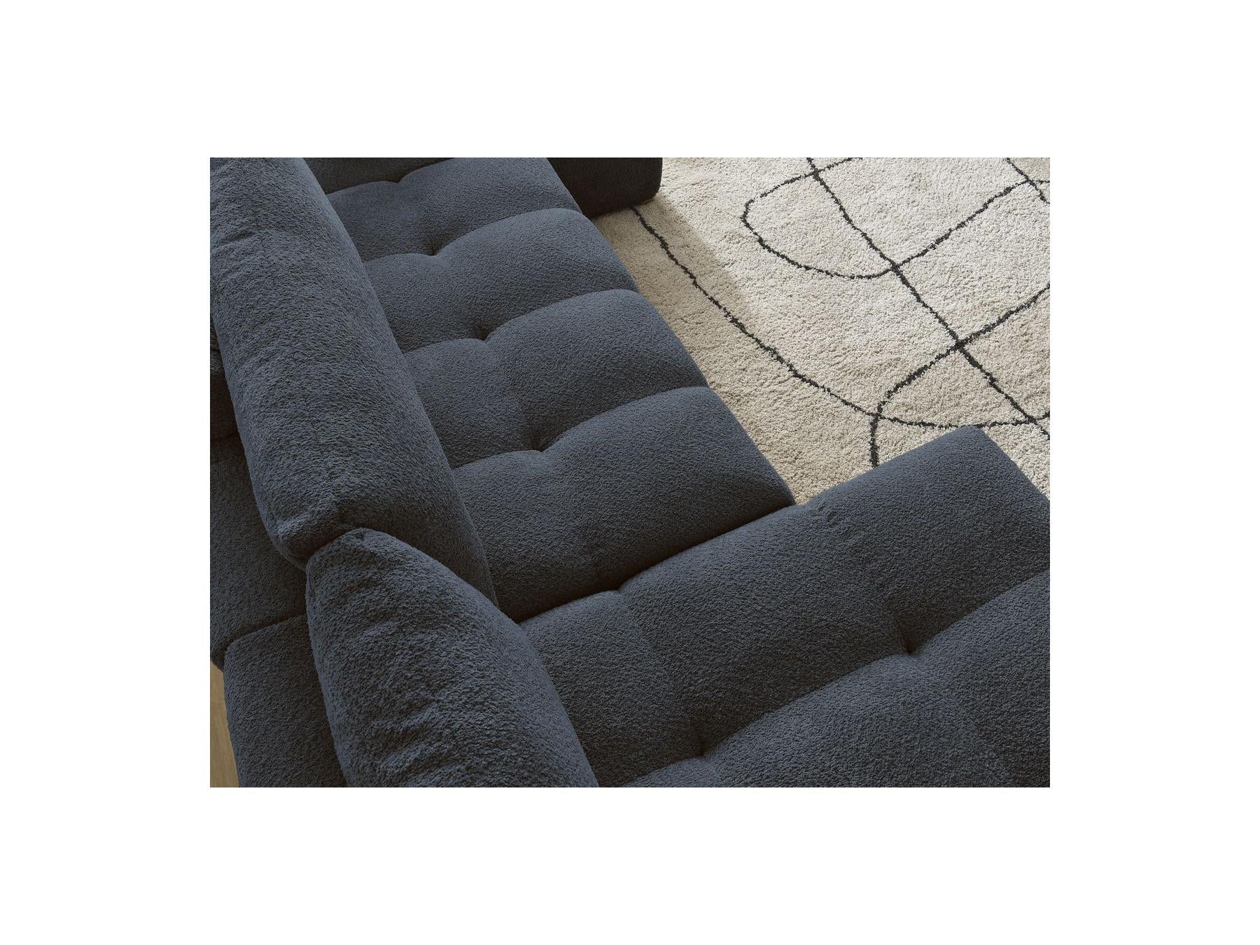 Anakin - Canapé Panoramique Fixe - Tissu Bouclette - 3 Coussins