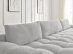 Anakin - Canapé Panoramique Fixe - Tissu Bouclette - 3 Coussins