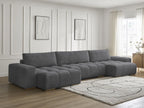 Anakin - Canapé Panoramique Fixe - Tissu Bouclette - 3 Coussins