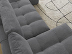 Anakin - Canapé Panoramique Fixe - Tissu Bouclette - 3 Coussins