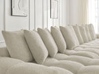 Anakin - Canapé Panoramique Fixe - Tissu Bouclette - 10 Coussins