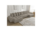 Anakin - Canapé Panoramique Fixe - Tissu Bouclette - 10 Coussins