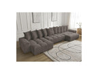 Anakin - Canapé Panoramique Fixe - Tissu Bouclette - 10 Coussins