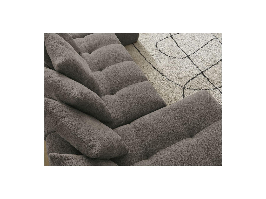 Anakin - Canapé Panoramique Fixe - Tissu Bouclette - 10 Coussins