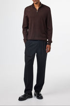 Chaleco Sergio Zip Mock - Brown Melange