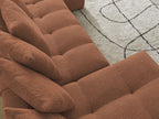 Anakin - Canapé Panoramique Fixe - Tissu Bouclette - 10 Coussins
