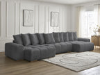 Anakin - Canapé Panoramique Fixe - Tissu Bouclette - 10 Coussins