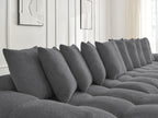 Anakin - Canapé Panoramique Fixe - Tissu Bouclette - 10 Coussins
