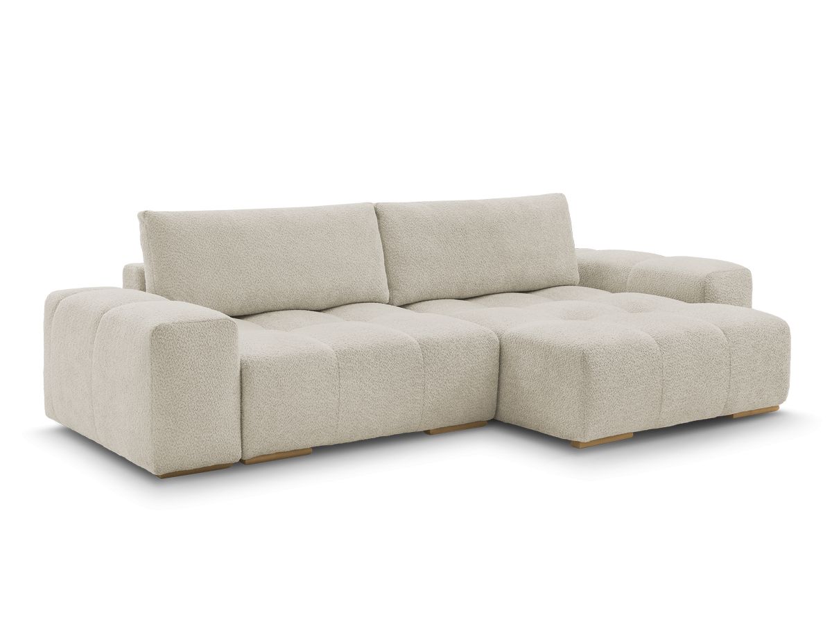 Anakin - Canapé D'Angle Réversible - Tissu Bouclette - 2 Coussins