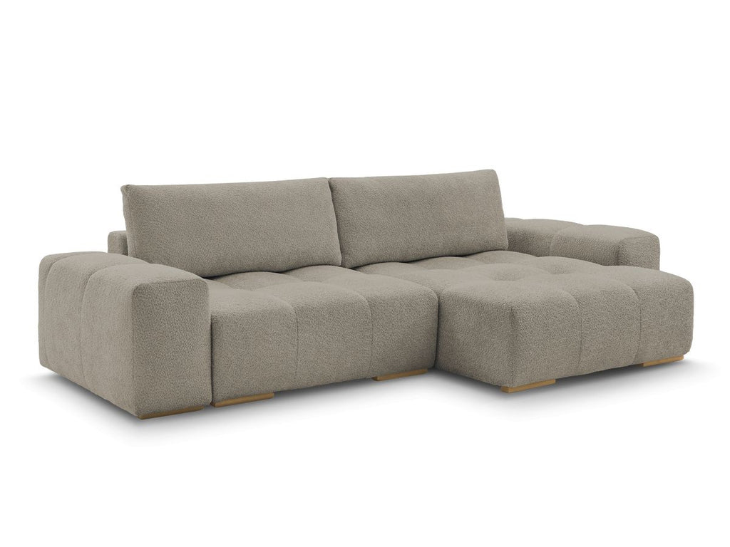 Anakin - Canapé D'Angle Réversible - Tissu Bouclette - 2 Coussins