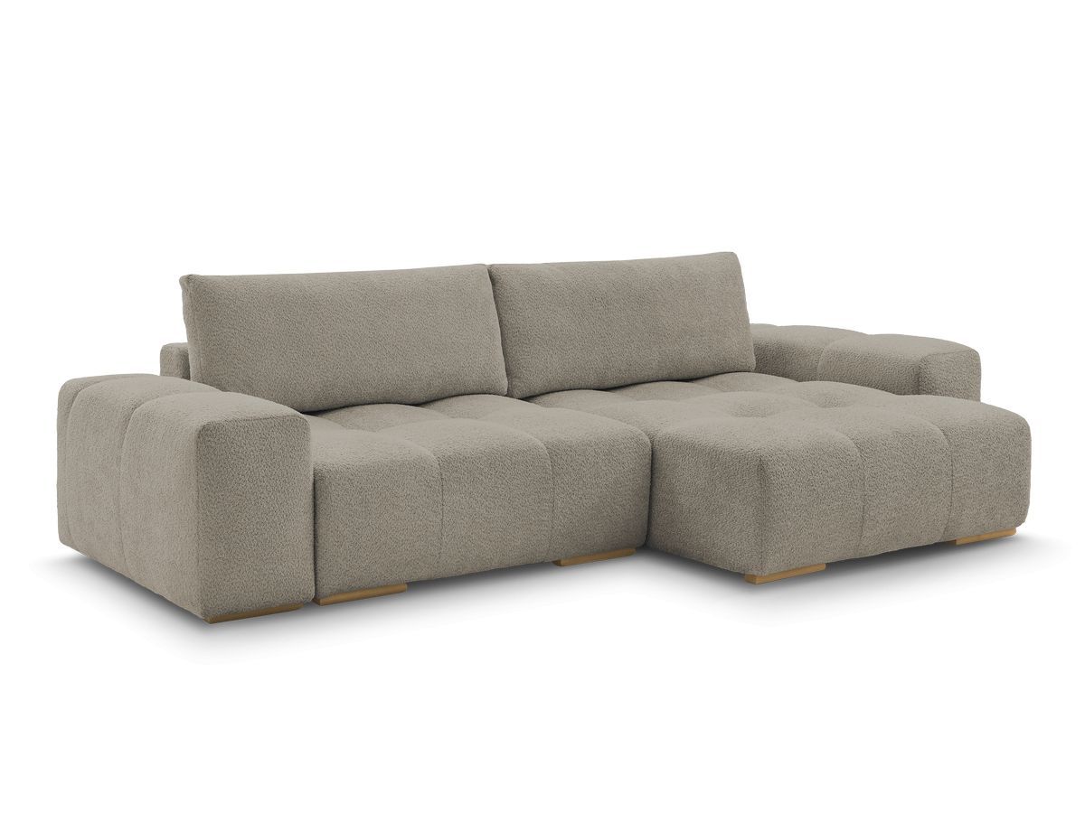 Anakin - Canapé D'Angle Réversible - Tissu Bouclette - 2 Coussins