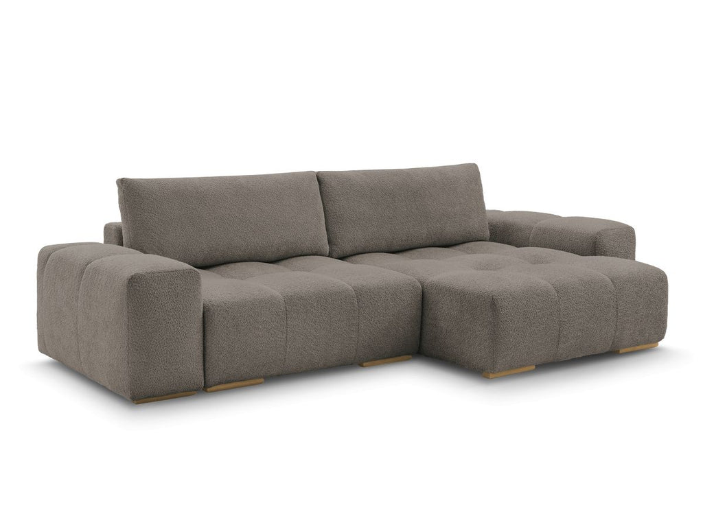 Anakin - Canapé D'Angle Réversible - Tissu Bouclette - 2 Coussins