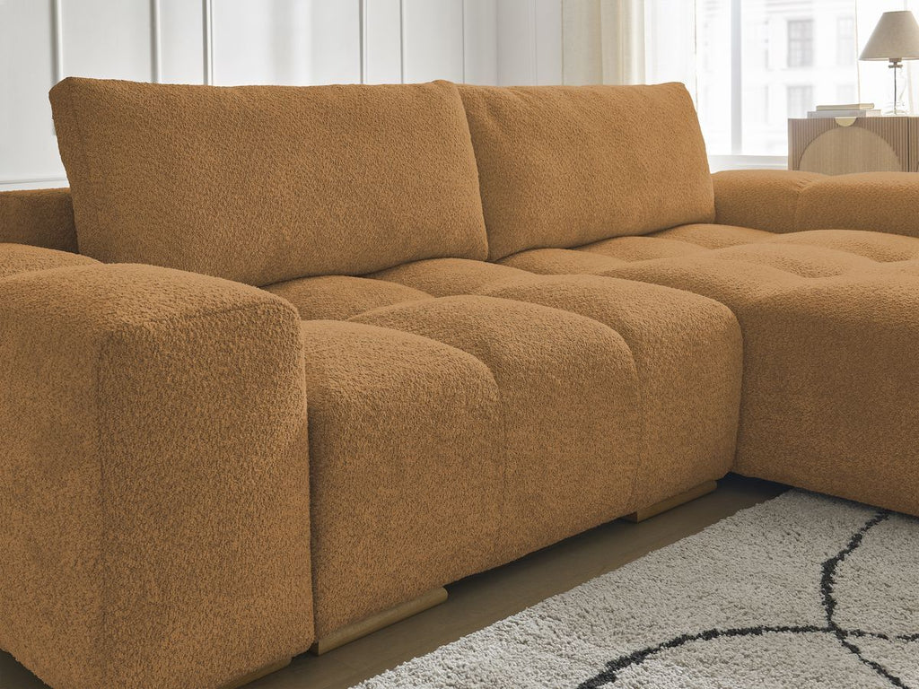 Anakin - Canapé D'Angle Réversible - Tissu Bouclette - 2 Coussins