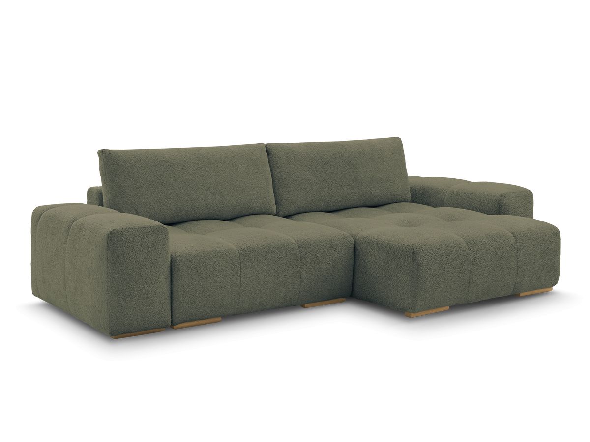 Anakin - Canapé D'Angle Réversible - Tissu Bouclette - 2 Coussins