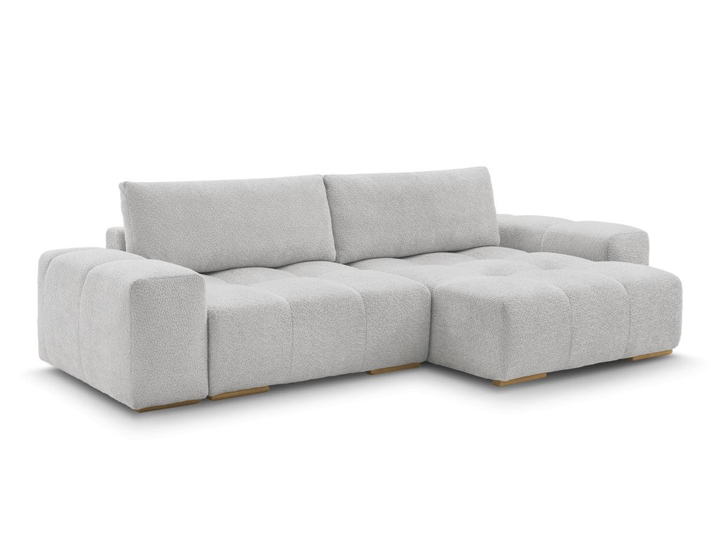 Anakin - Canapé D'Angle Réversible - Tissu Bouclette - 2 Coussins