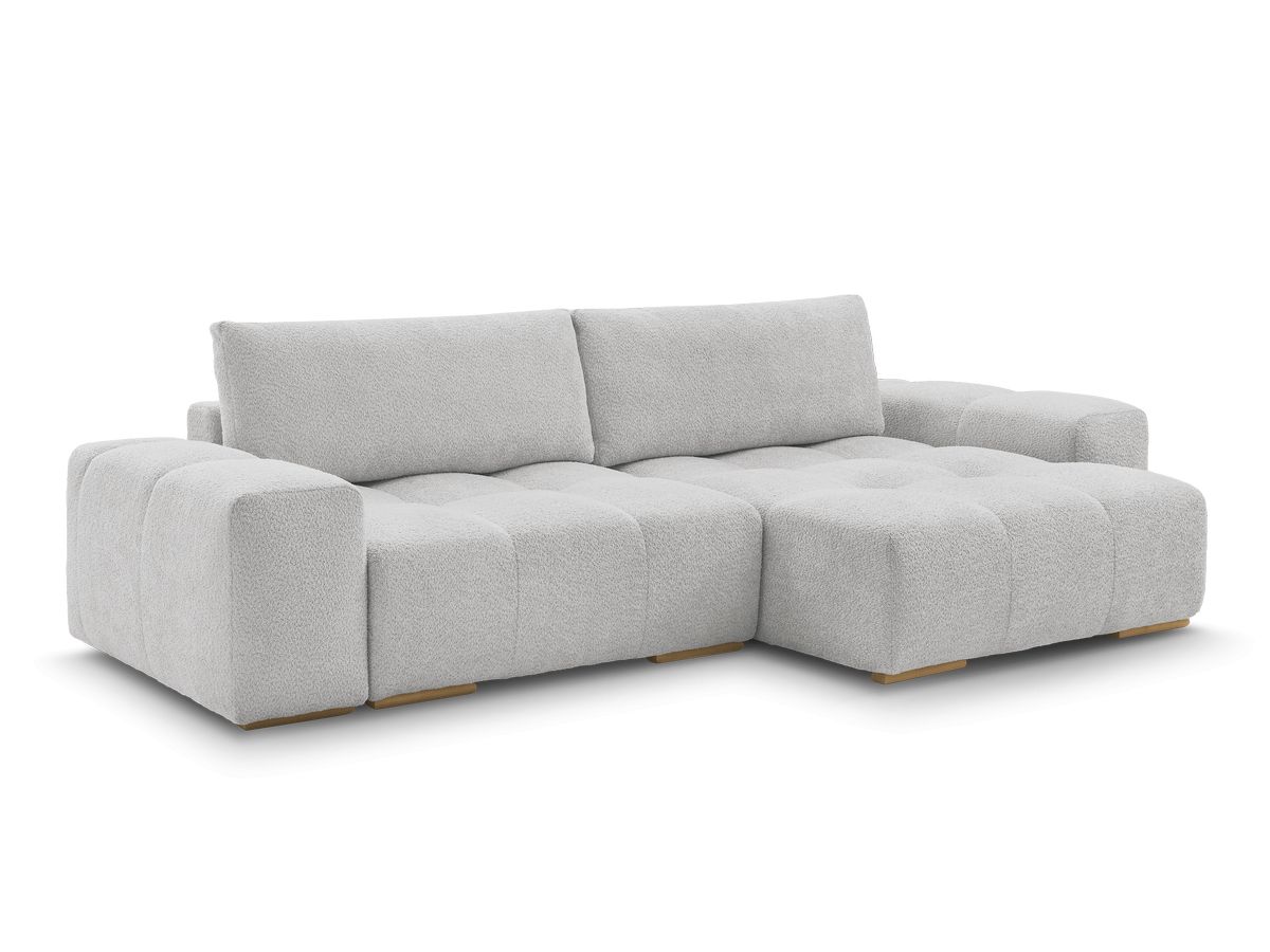 Anakin - Canapé D'Angle Réversible - Tissu Bouclette - 2 Coussins