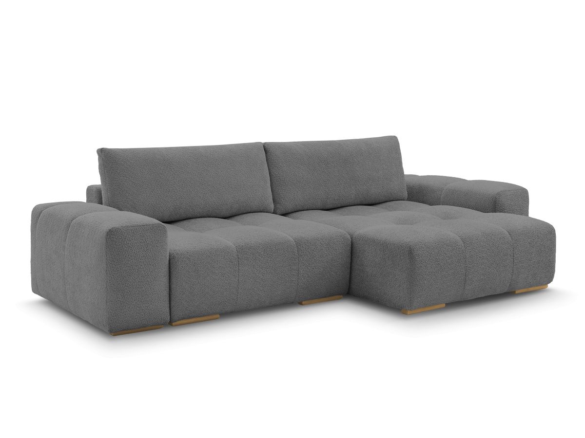 Anakin - Canapé D'Angle Réversible - Tissu Bouclette - 2 Coussins