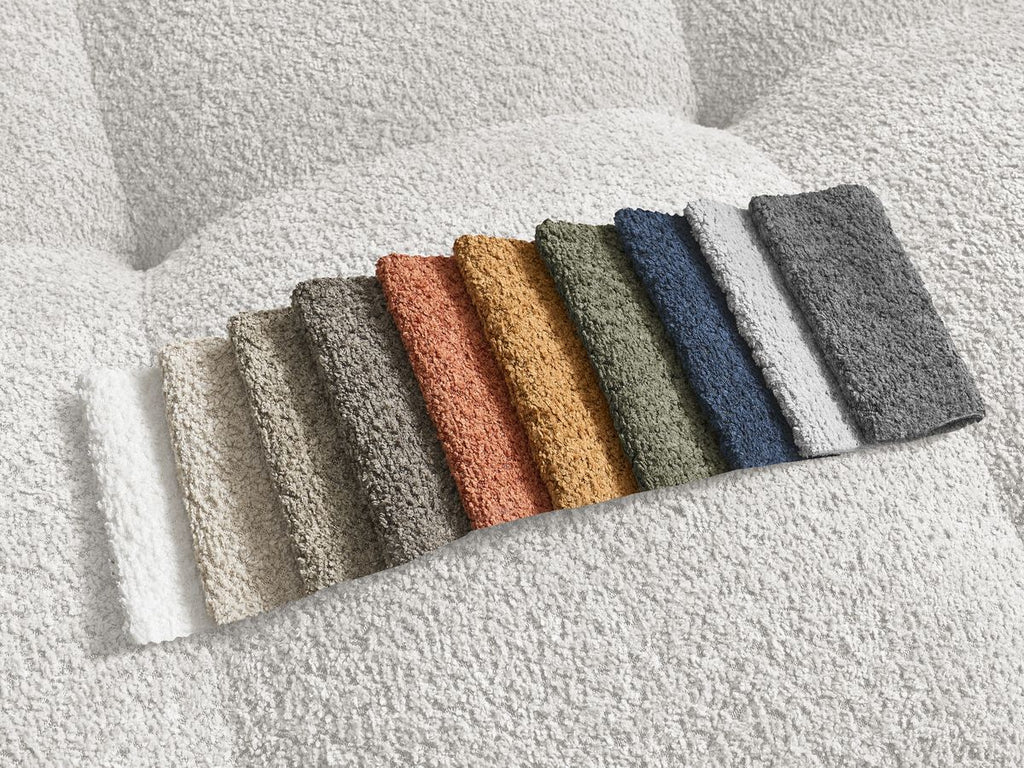 Anakin - Canapé D'Angle Réversible - Tissu Bouclette - 6 Coussins