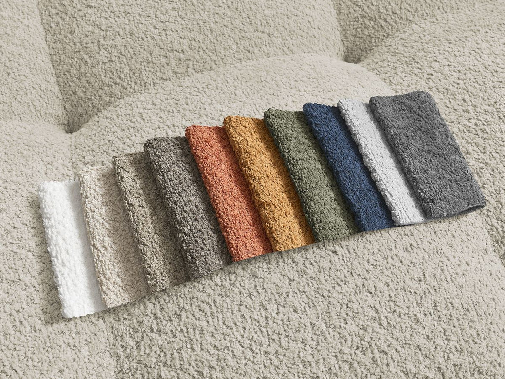 Anakin - Canapé D'Angle Réversible - Tissu Bouclette - 6 Coussins