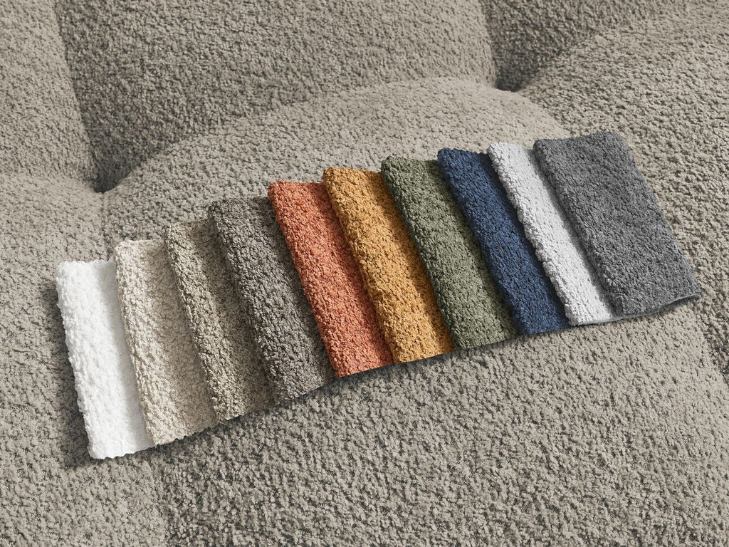 Anakin - Canapé D'Angle Réversible - Tissu Bouclette - 6 Coussins