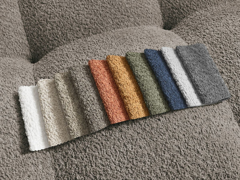 Anakin - Canapé D'Angle Réversible - Tissu Bouclette - 6 Coussins