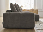 Anakin - Canapé D'Angle Réversible - Tissu Bouclette - 6 Coussins