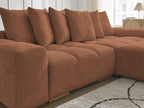 Anakin - Canapé D'Angle Réversible - Tissu Bouclette - 6 Coussins
