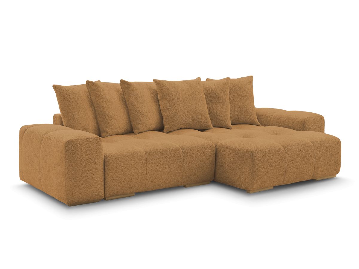 Anakin - Canapé D'Angle Réversible - Tissu Bouclette - 6 Coussins
