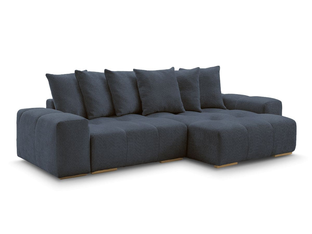 Anakin - Canapé D'Angle Réversible - Tissu Bouclette - 6 Coussins