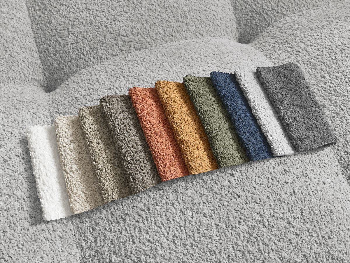 Anakin - Canapé D'Angle Réversible - Tissu Bouclette - 6 Coussins