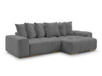 Anakin - Canapé D'Angle Réversible - Tissu Bouclette - 6 Coussins