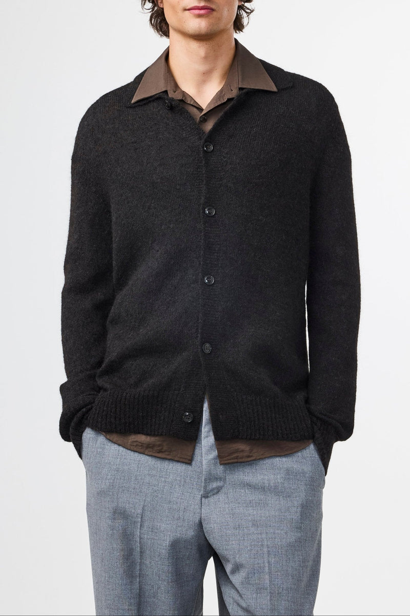 Cárdigan tipo polo Alfie - Negro