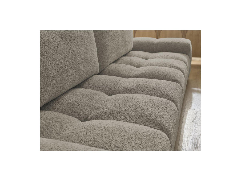 Anakin - Sofá recto convertible con arcón - Tejido bouclé - 2 cojines