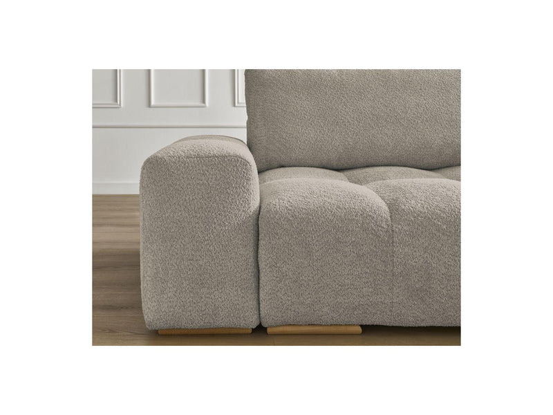 Canapé Droit Convertible Coffre - Anakin - Tissu Bouclette - 2 Coussins