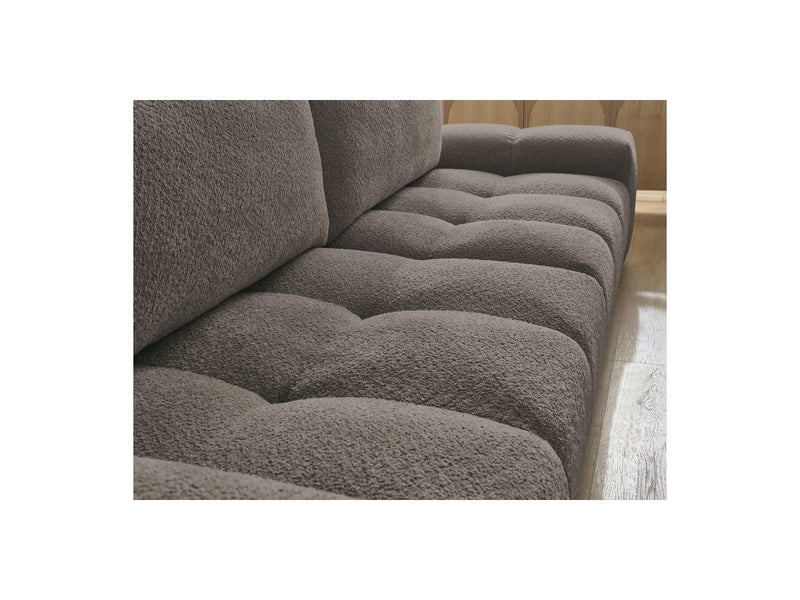 Canapé Droit Convertible Coffre - Anakin - Tissu Bouclette - 2 Coussins