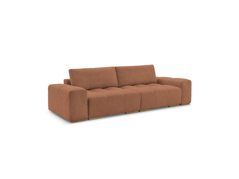 Canapé Droit Convertible Coffre - Anakin - Tissu Bouclette - 2 Coussins