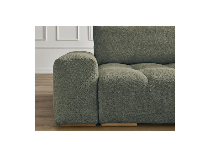 Canapé Droit Convertible Coffre - Anakin - Tissu Bouclette - 2 Coussins