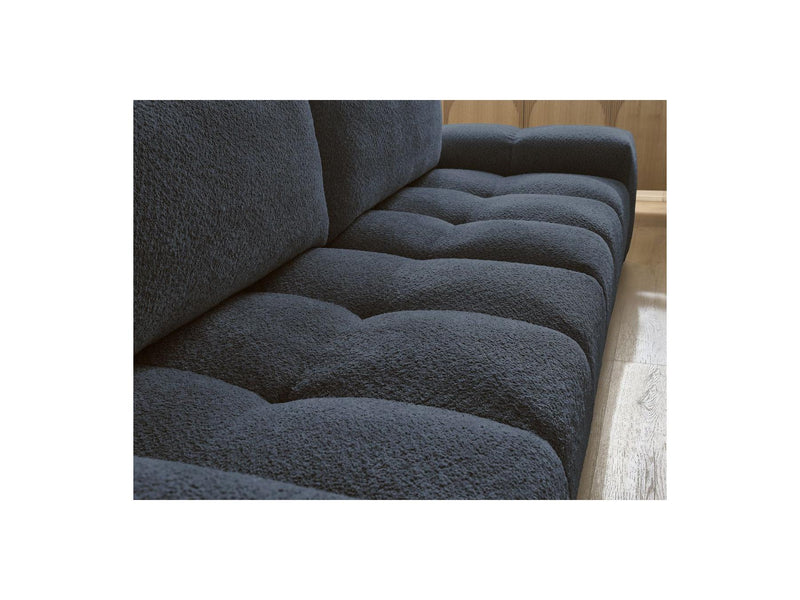 Canapé Droit Convertible Coffre - Anakin - Tissu Bouclette - 2 Coussins